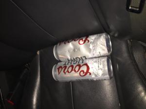 Beer cans were found in a suspect's vehicle during a DUI stop in Simi Valley on Feb. 8, 2016, police said. (Credit: Simi Valley Police Department)