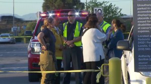 Authorities respond to a hotel near LAX where a hazmat situation occurred Feb. 22, 2016. (Credit: KTLA)