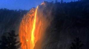 The illusion of fire falling over Horsetail Falls in Yosemite National Park, seen in this file photo, is a yearly phenomenon. (Credit: archanjm)