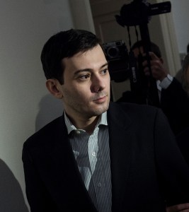 Martin Shkreli leaves a hearing of the House Oversight and Government Reform Committee after repeatedly invoking his 5th Amendments Rights on Capitol Hill February 4, 2016 in Washington, DC. (Credit:BRENDAN SMIALOWSKI/AFP/Getty Images)