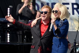 Elton John performs live on the Sunset Strip, on Feb. 27, 2016, as a thank you to the City of West Hollywood for their support of the Elton John AIDS Foundation. (Credit: Kevin Winter/Getty Images for AOL) 