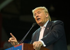 Republican presidential candidate Donald Trump speaks to supporters during a rally at Valdosta State University on Feb. 29, 2016, in Valdosta, Georgia. (Credit: Mark Wallheiser/Getty Images)