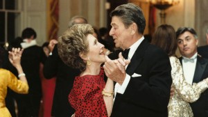 Former U.S. President Ronald Reagan dances with former First Lady Nancy Reagan in this undated file photo. (Photo courtesy of the Ronald Reagan Presidental Library/Getty Images)