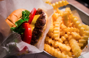 A burger at Shake Shack is pictured. (Credit: m01229 / Flickr via Creative Commons) 