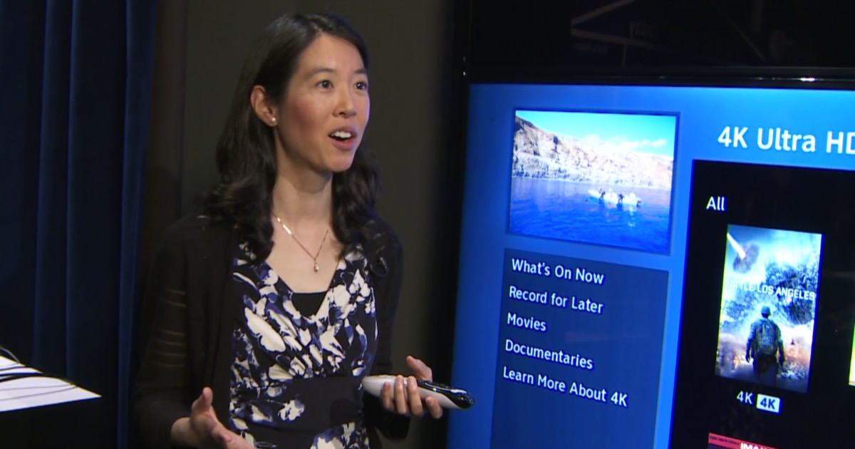 Joy Lin, a senior product manager at DIRECTV, demos 4K 