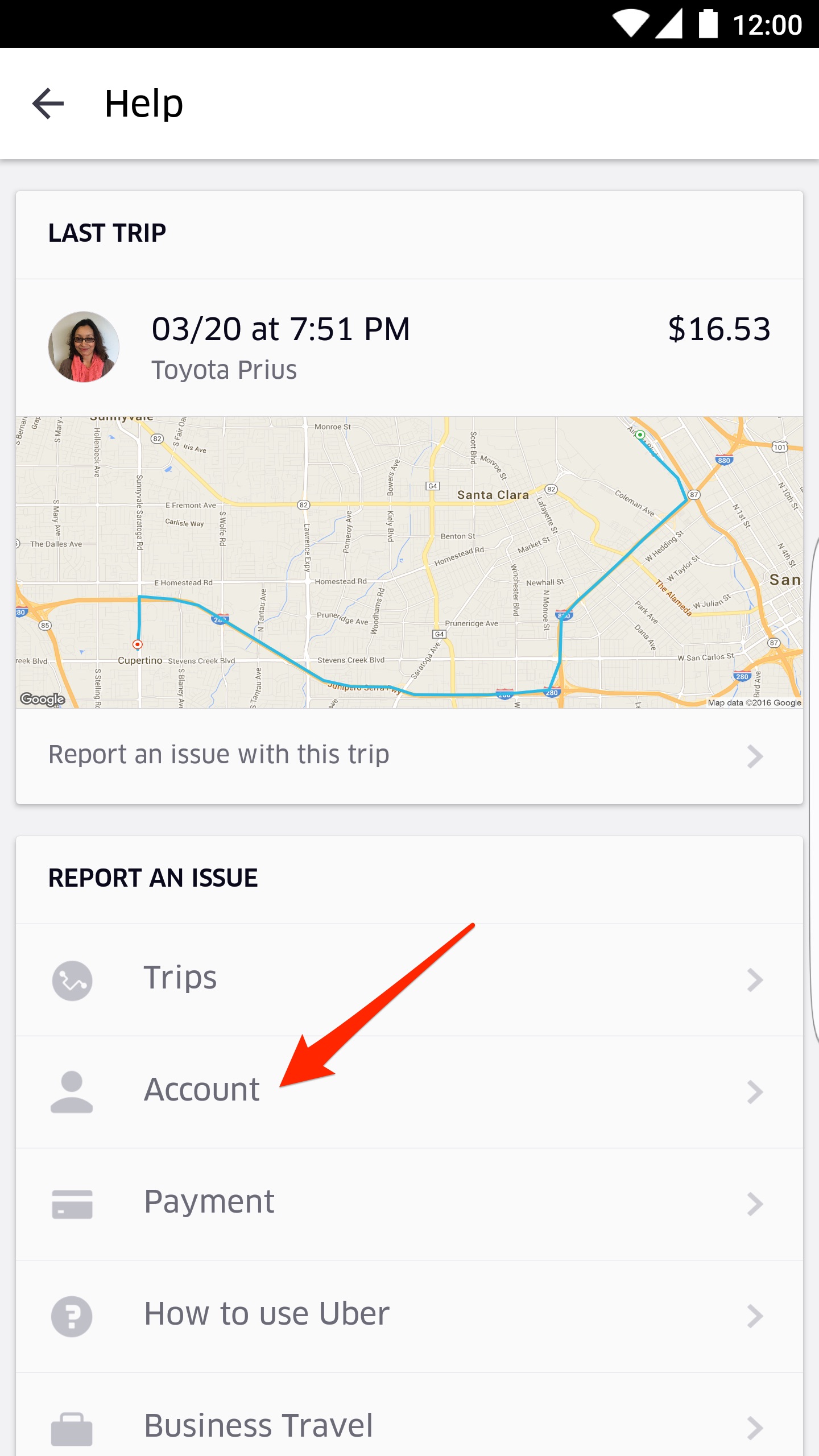 uber rating step 2