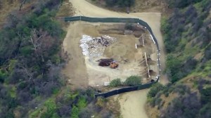 The site of a controversial basketball court planned for Runyon Canyon Park is seen on April 19, 2016. (Credit: KTLA)