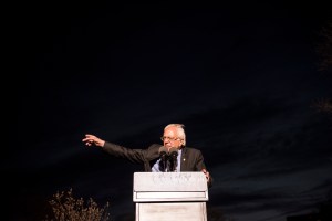 Democratic Presidential Candidate Sen. Bernie Sanders speaks at a rally at St. Mary's Park in the Bronx borough March 31, 2016, in New York City. (Credit: Andrew Renneisen/Getty Images)