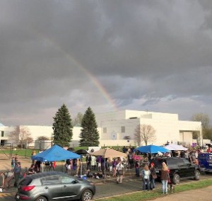 A rainbow appeared over Prince's home and studio just hours after his death. (Credit: Matt Wellumson via CNN)