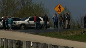 Community members gather at a church on April 23, 2016, one day after seven adults and a 16-year-old were found shot in the head "execution-style," most while they slept, in Pike County, Ohio. (Credit: CNN)