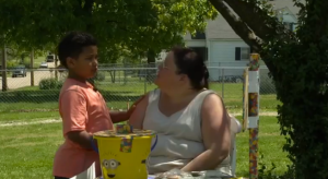 Tristan Jaccobson, left, and Donnie Davis are seen in front of their home in Springfield, Missouri, on April 22, 2016. (Credit: KYTV)