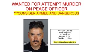 Los Angeles County Sheriff's officials released this photo of Jose Luis Chavez on May 21, 2016. Chavez is wanted for allegedly shooting a West Covina police officer.