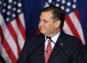 Republican presidential candidate, Sen. Ted Cruz (R-TX) speaks during an election night watch party at the Crowne Plaza Downtown Union Station on May 3, 2016, in Indianapolis, Indiana. (Credit: Joe Raedle/Getty Images)