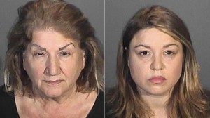 Goar Davtyan, left, and Alina Davtyan are seen in booking photos provided by the Glendale Police Department.