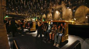 Candlesticks float and hover above the riders aboard Harry Potter and the Forbidden Journey in the Wizarding World of Harry Potter at Universal Studios Hollywood. (Credit: Mark Boster/Los Angeles Times)