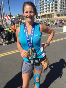 Maria Korcsmaros appears in a photo on her Facebook page from May 30, 2016. The 52-year-old Corona personal trainer was bitten by a shark off Corona Del Mar Beach Monday.