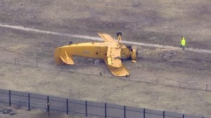 A small plane crashed in Highland on May 6, 2016. (Credit: KTLA) 