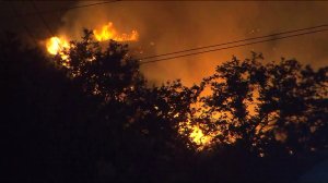 The "Sherpa Fire" was burning in the Refugio Canyon area of Santa Barbara County on June 16, 2016. (Credit: KTLA)