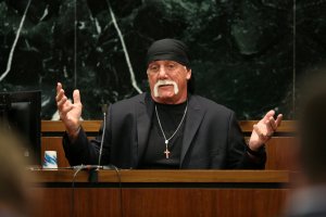 Terry Bollea, aka Hulk Hogan, testifies in court during his trial against Gawker Media at the Pinellas County Courthouse on March 8, 2016, in St Petersburg, Florida. (Credit: John Pendygraft-Pool/Getty Images)
