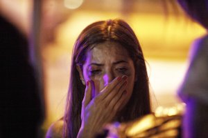 A relative of the Ataturk Airport suicide bomb attack victim waits outside Bakirkoy Sadi Konuk Hospital as she cries, in the early hours of June 29, 2016 in Istanbul, Turkey. (Credit: Defne Karadeniz/Getty Images)