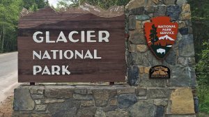 A sign is seen in a photo posted to the Glacier National Park Facebook page. 