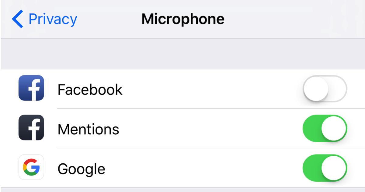 turn off microphone facebook ios iphone