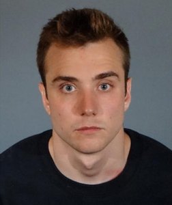 Calum McSwiggan, 26, is shown in a booking photo before, sheriff's officials say, he injured himself in his jail cell. (Credit: Los Angeles County Sheriff's Department, vis Los Angeles Times)