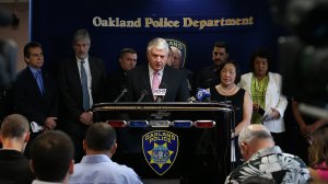 In this file photo, former Hartford chief of police and NYPD chief of transportation bureau Patrick Harnett, a consultant for the Bratton Group, speaks during a news conference at Oakland police headquarters on May 9, 2013 in Oakland. (Credit: Photo by Justin Sullivan/Getty Images) 