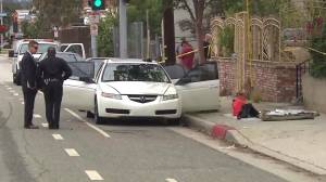Santa Monica police found weapons and possible explosives in a car in Santa Monica on June 12, 2016. (Credit: KTLA)