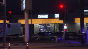 A man was fatally shot at a barber shop in Hawthorne on July 16, 2016. (Credit: KTLA)