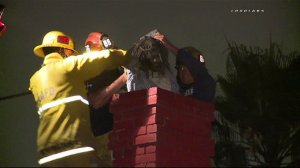 A man was rescued from a chimney in Hyde Park on July 7, 2016. (Credit: Loudlabs)