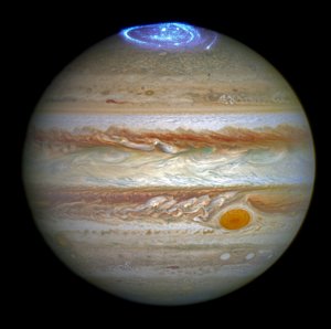 Astronomers are using NASA's Hubble Space Telescope to study auroras — stunning light shows in a planet's atmosphere — on the poles of the largest planet in the solar system, Jupiter. This image was released June 30, 2016. (Credits: NASA, ESA, and J. Nichols/University of Leicester)