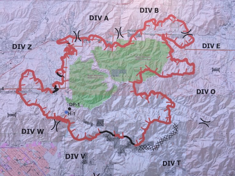 A map of the Sand Fire burn area was released on July 25, 2016. 