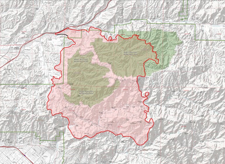InciWeb posted this map of the Sand Fire burn area on July 24, 2016. 