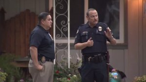 Police investigate a home-invasion in Monrovia on July 12, 2016. (Credit: KTLA)