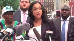 Baltimore State’s Attorney Marilyn Mosby speaks to reporters on July 27, 2016 after charges were dropped against three officers involved in the death of Freddie Gray. 