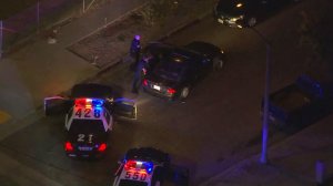 A pursuit came to an end in Arleta on July 21, 2016. (Credit: KTLA)