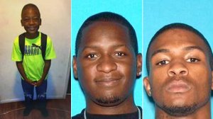 Travon Williams, left, Travon Lamar Williams, center, and Samathy Mahan, right, are seen in a photos released by the San Bernardino Police Department. 