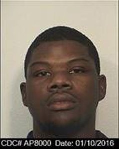 Trayvon Brown is seen in a booking photo released by San Bernardino police on July 15, 2016.