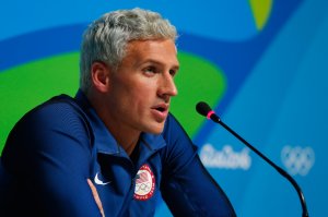 Ryan Lochte of the United States attends a press conference in the Main Press Center on Day 7 of the Rio Olympics on Aug. 12, 2016, in Rio de Janeiro, Brazil.  (Credit: Matt Hazlett/Getty Images)