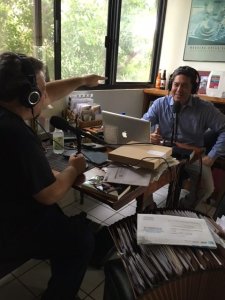 Journalist Josh Mankiewicz is pictured during a recording of the “Frank Buckley Interviews” podcast.
