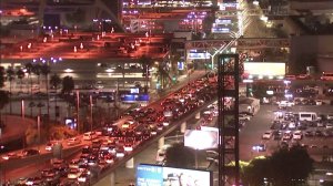 Traffic was jammed at LAX following an unconfirmed report of an active shooter at LAX on Aug. 28, 2016.