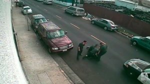 A still image from the video obtained by the Los Angeles Times that shows the violent arrest in 2014. 