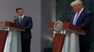 Donald Trump and Mexican President Enrique Peña Nieto held a news conference on Aug. 31, 2016. (Credit: CNN)