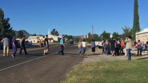 Students evacuated Alpine High School after a shooting on Sept. 8, 2016. (Credit: Alpine Avalanche)