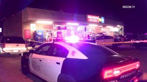 Authorities were investigating a report of an armed robbery at the Calimex Market in Anaheim on Sept. 22, 2016. (Credit: OnScene.TV)
