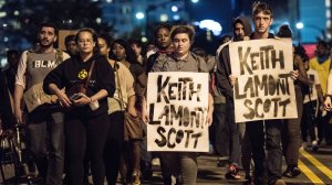 Demonstrators march during protests Sept. 22, 2016 in Charlotte, North Carolina. (Credit: Sean Rayford/Getty Images)