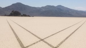 Federal investigators have identified a suspect believed responsible for driving across the remote dry lake in Death Valley National Park known as "Racetrack Playa." (Credit: National Park Service)