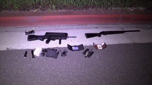 Some of the items in a car occupied by two alleged police impersonators are shown on Sept. 6, 2016. (Credit: South Counties News)