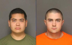 Frank Felix, left, and Josh Acosta are shown in a booking photo released Sept. 25, 2016, by the Fullerton Police Department.